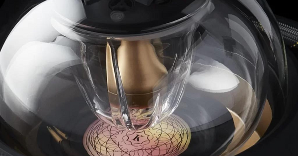 Close-up of the Kaloud Calix hookah base with blueberries, Kaloud tongs, and Aeolis hose on a dark table setup for a premium smoking experience.