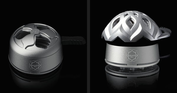 Kaloud Lotus I+ in aluminum beside the Lotus I+3 with its stainless steel base, side by side on black