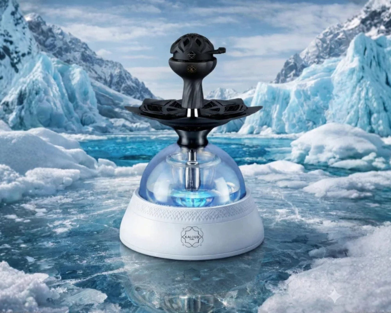 Modern hookah system in extreme cold environment demonstrating thermal stability and consistent heat management performance