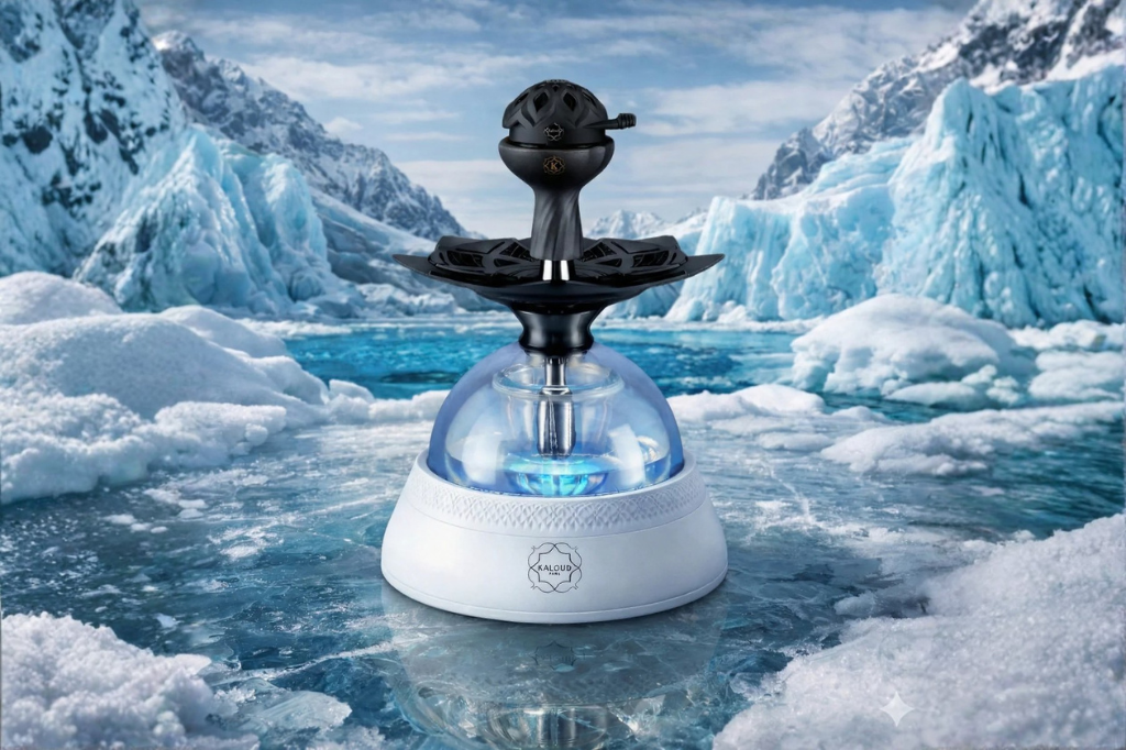 Modern hookah system in extreme cold environment demonstrating thermal stability and consistent heat management performance