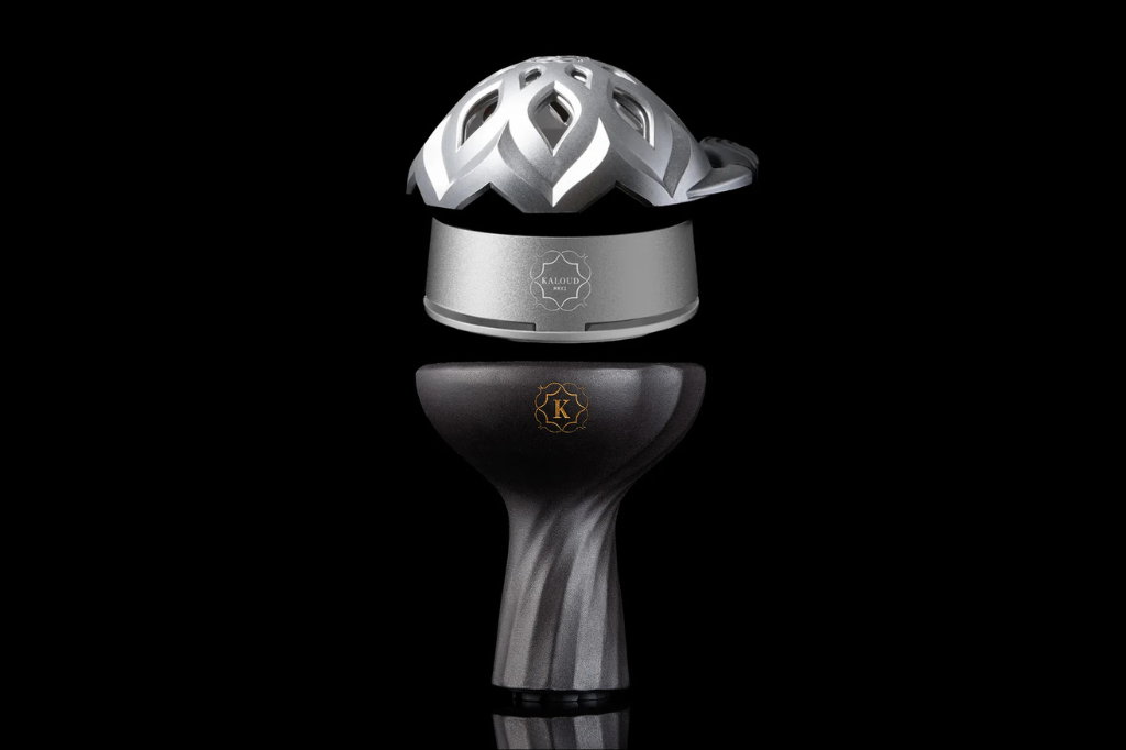 Hookah heat management device and bowl system showing controlled heat distribution for flavor chemistry and smoke quality