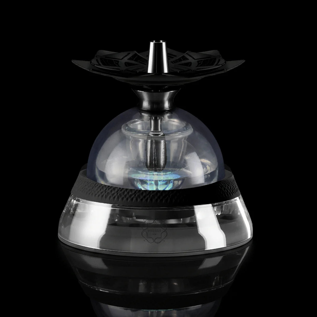Kaloud Krysalis Eltheria 2.0 Lucidity Core System hookah base with deep atmospheric internal lighting, the flagship 2.0 hookah base anchoring the Aquarius Zodiac Hookah Bundle
