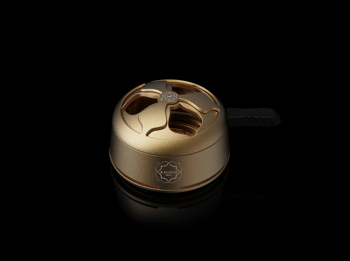 Kaloud Lotus I+ Aluminum in Auris heat management device, top-down view, the lightest HMD in the Lotus range, included in the Sagittarius Zodiac Hookah Bundle