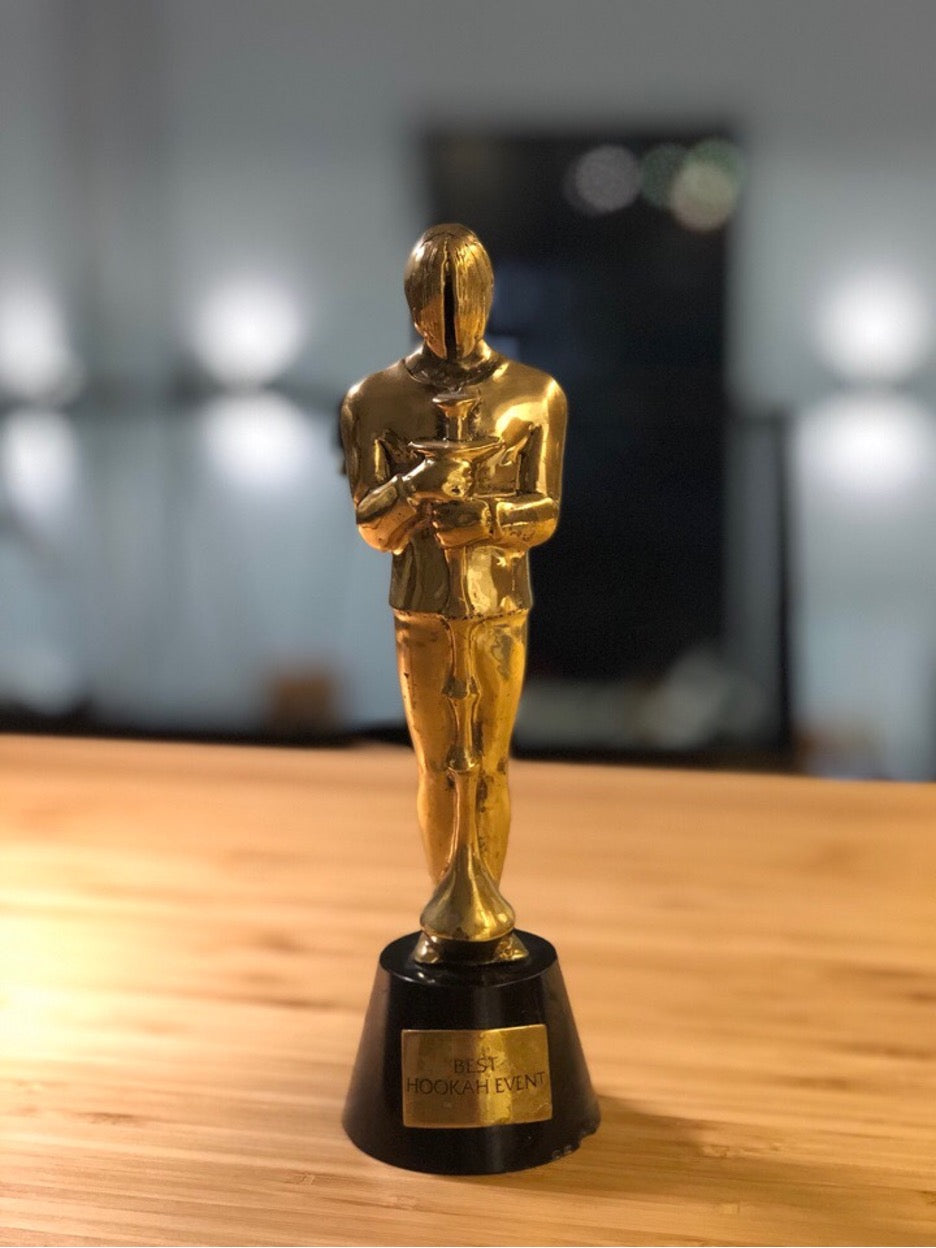 The Best Hookah Event industry award trophy honoring Kaloud for contributions to hookah innovation.